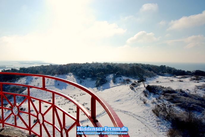 Inselblick im Winter vom Leuchtturm aus