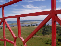 Blick vom Leuchtturm auf den Bodden