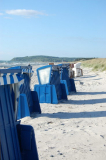 Strand mit Blauenstrandkörben