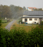 Starkregen über Vitte mit Gewitter