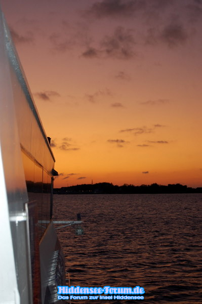Sonnenuntergang vom Schiff aus