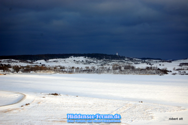 Hiddensee vom Bundeswehrhubschrauber aus gesehen.