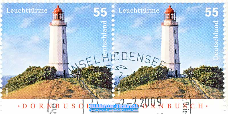 Briefmarke Leuchtturm Dornbusch Leuchtturmtage 2009