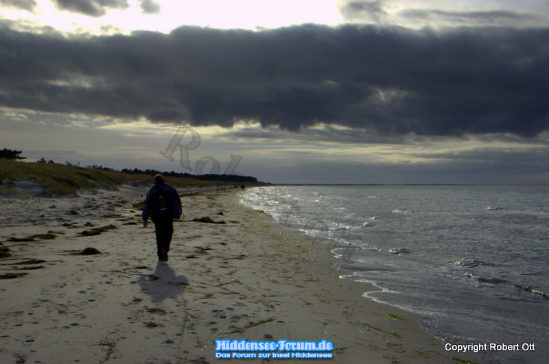 Strand mit Wind im November