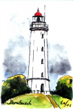 Dornbusch Leuchtturm Aquarell