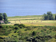 Blick zum Boddengewässer vom LT aus