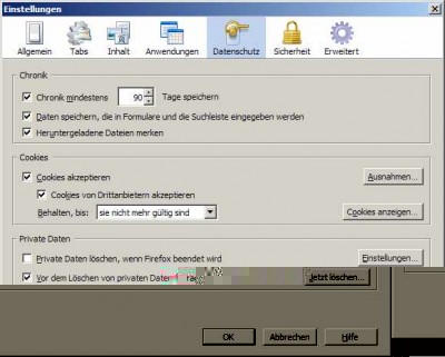 So sind übrigens meine Cookie-Einstellungen im FF3.