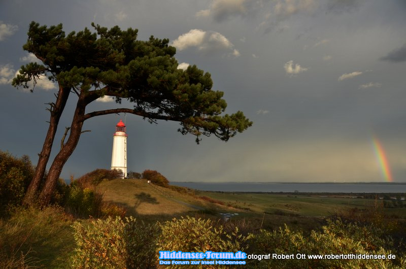 Leuchtturm Dornbusch im Herbst